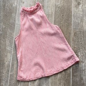 Universal Thread Pink & White High Neck Tank Top